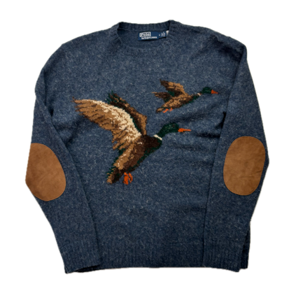 Polo Ralph Lauren Blue Mallard Duck Jumper Sweater (Wool) - M