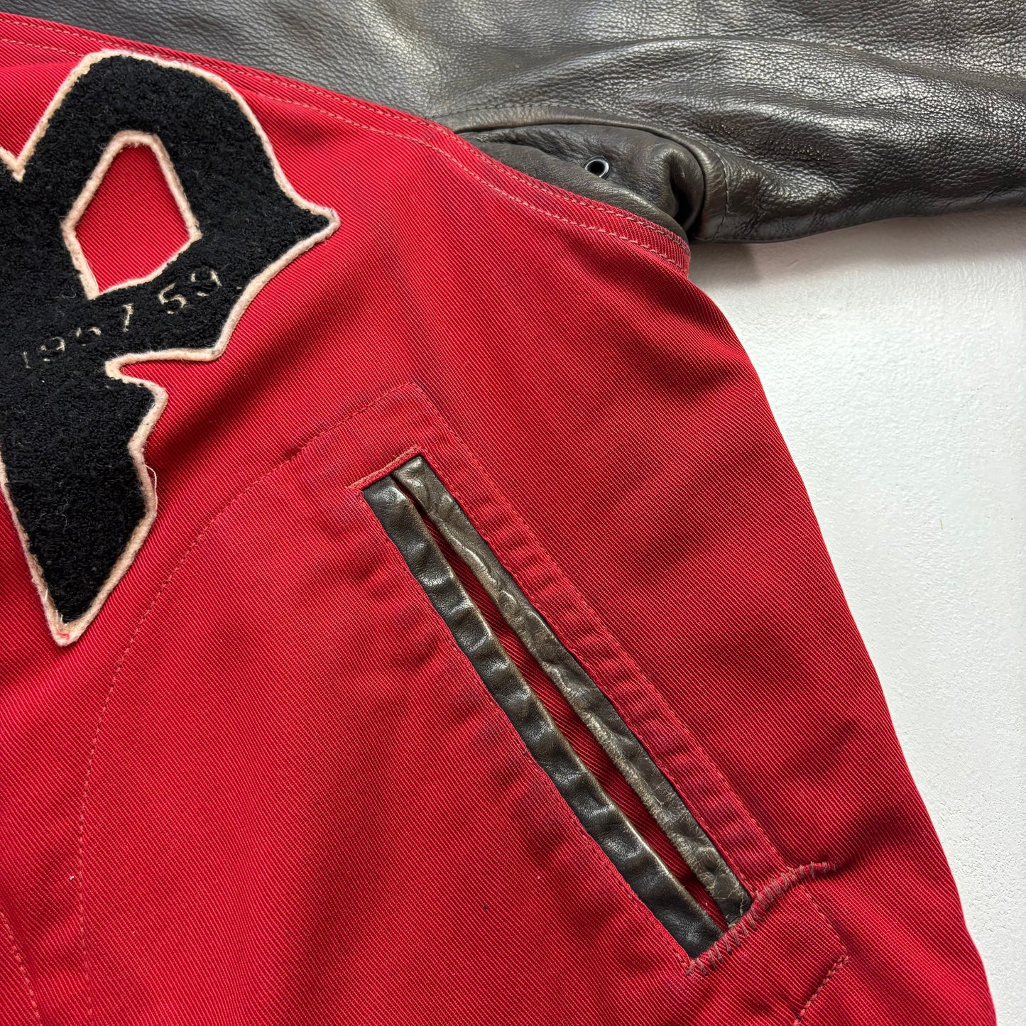 Polo Ralph Lauren Thompson Bulldog Leather Football Varsity Leather Letterman Jacket - S