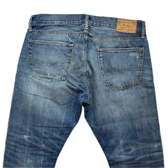 Polo Ralph Lauren Sullivan Slim Jeans 229th Tiger Patch Distressed - 34x30