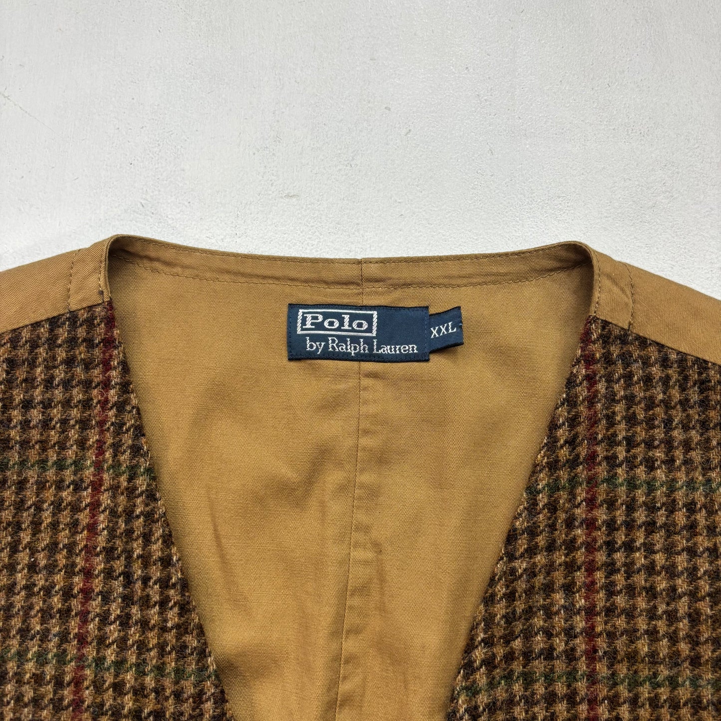 Polo Ralph Lauren Brown Tweed Houndstooth Utility Waistcoat (Wool) - XXL