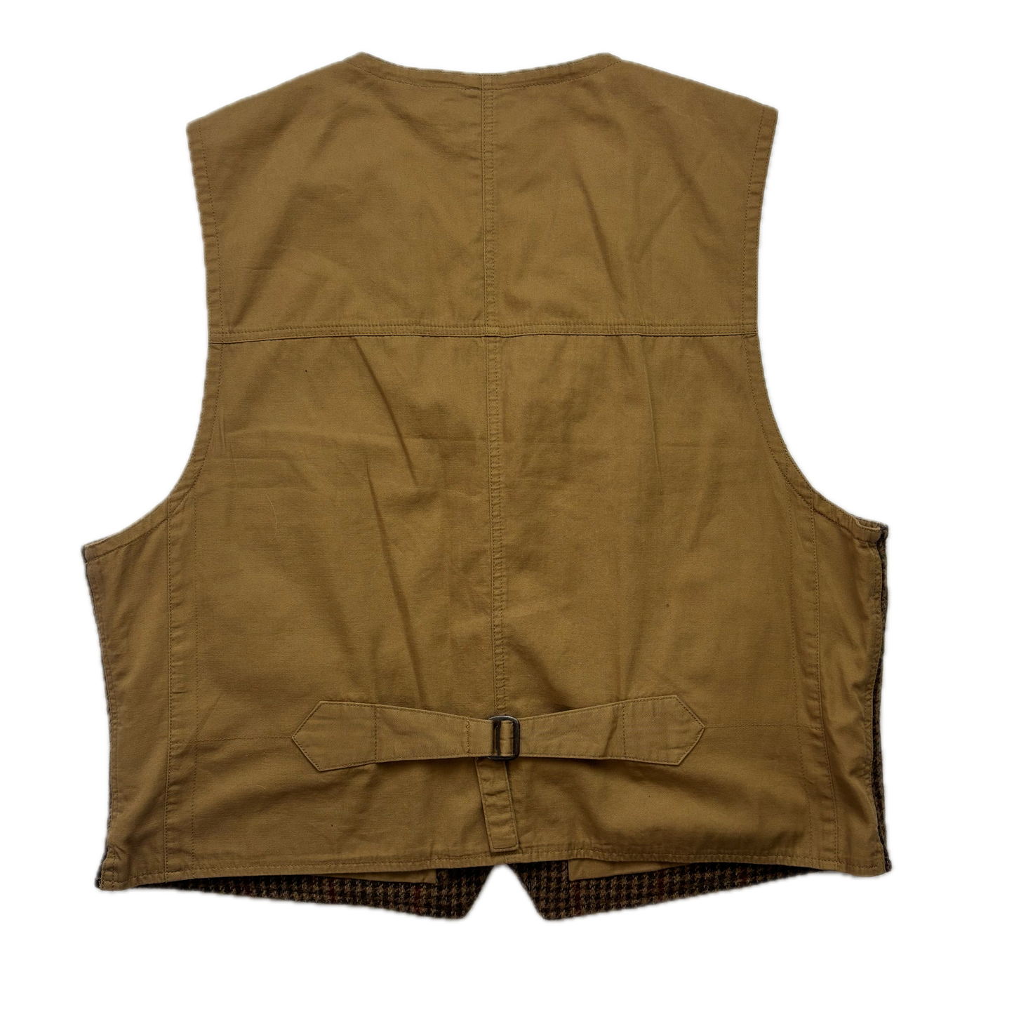 Polo Ralph Lauren Brown Tweed Houndstooth Utility Waistcoat (Wool) - XXL