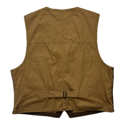 Polo Ralph Lauren Brown Tweed Houndstooth Utility Waistcoat (Wool) - XXL