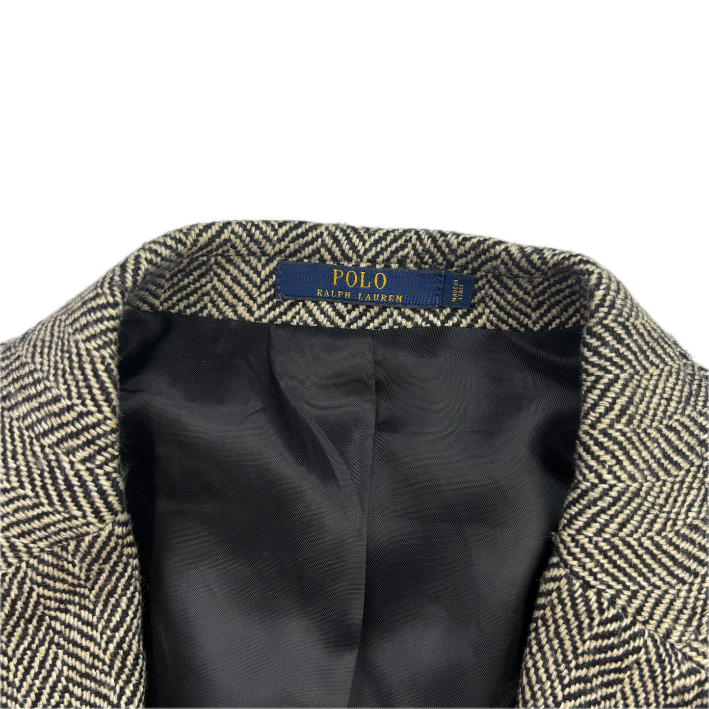 Polo Ralph Lauren Grey Herringbone Blazer Sports Coat (Linen Silk Wool) - 42R