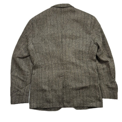 Polo Ralph Lauren Grey Herringbone Blazer Sports Coat (Linen Silk Wool) - 42R