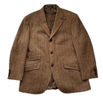 Polo Ralph Lauren Brown Tweed Hacking Blazer Herringbone (Wool) - 44R
