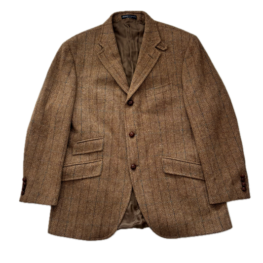 Polo Ralph Lauren Brown Tweed Hacking Blazer Herringbone (Wool) - 44R