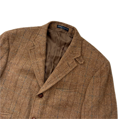 Polo Ralph Lauren Brown Tweed Hacking Blazer Herringbone (Wool) - 44R