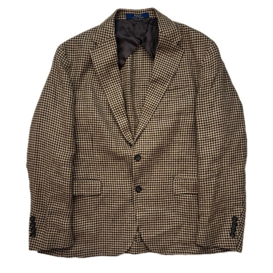 Polo Ralph Lauren Brown Houndstooth Blazer Sports Coat (Linen) - 42S