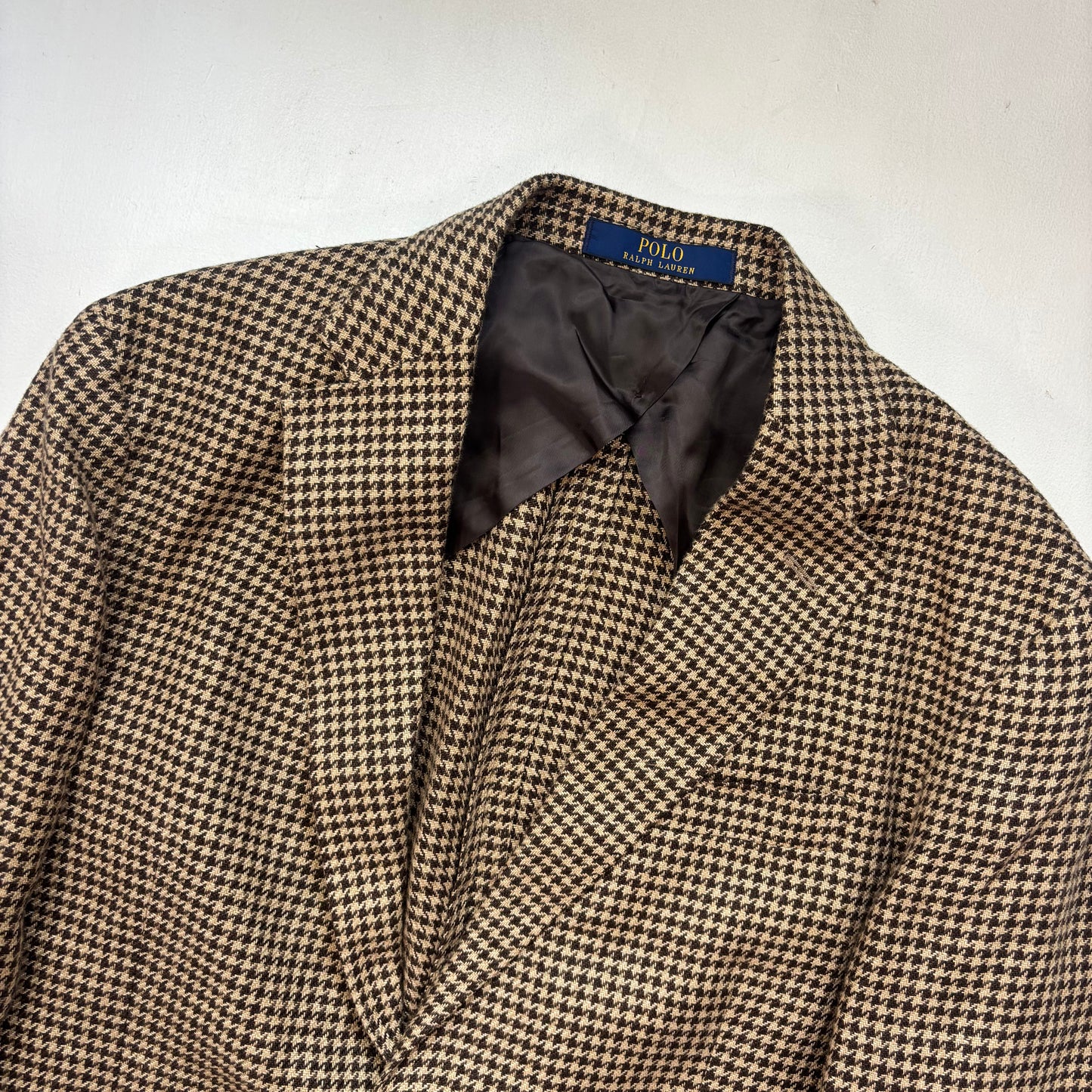 Polo Ralph Lauren Brown Houndstooth Blazer Sports Coat (Linen) - 42S