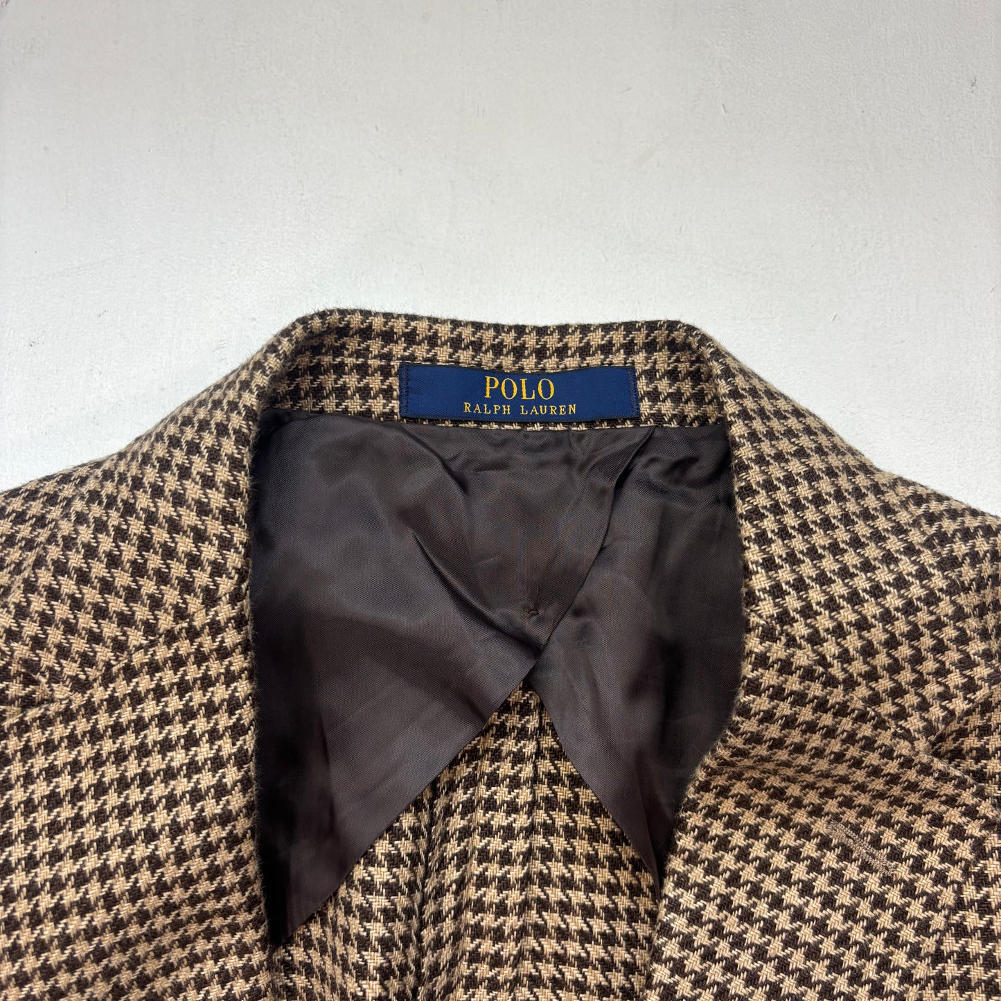 Polo Ralph Lauren Brown Houndstooth Blazer Sports Coat (Linen) - 42S