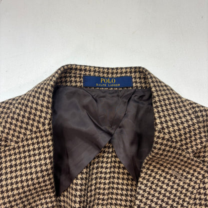 Polo Ralph Lauren Brown Houndstooth Blazer Sports Coat (Linen) - 42S
