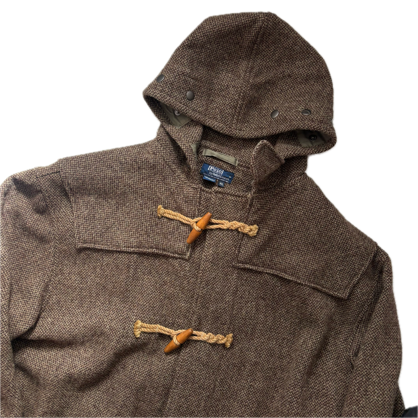 Polo Ralph Lauren Brown Tweed Duffle Coat 80’s USA (Wool) - XL