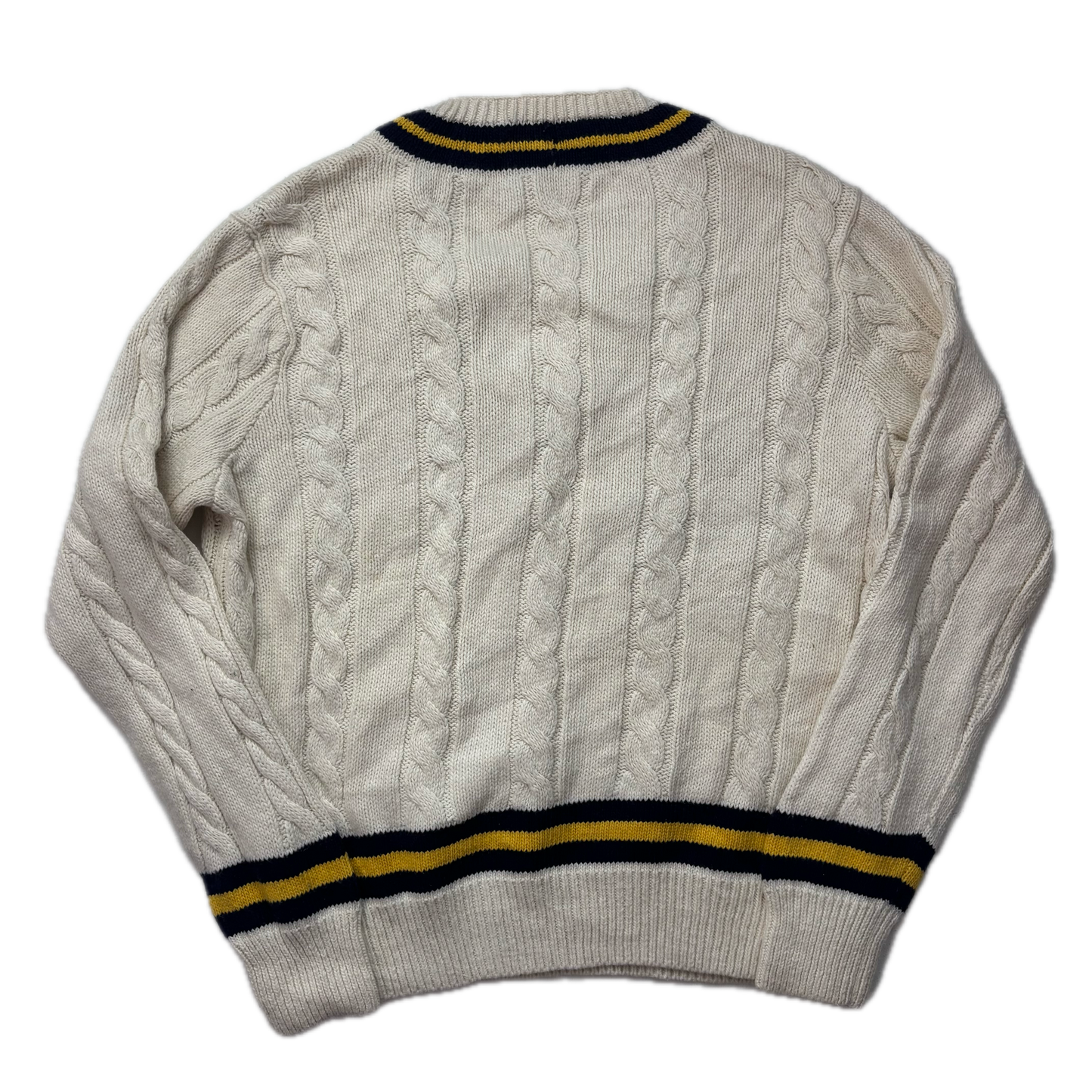 Polo Ralph Lauren Cream Cricket Jumper Cableknit (Cotton Cashmere)- M