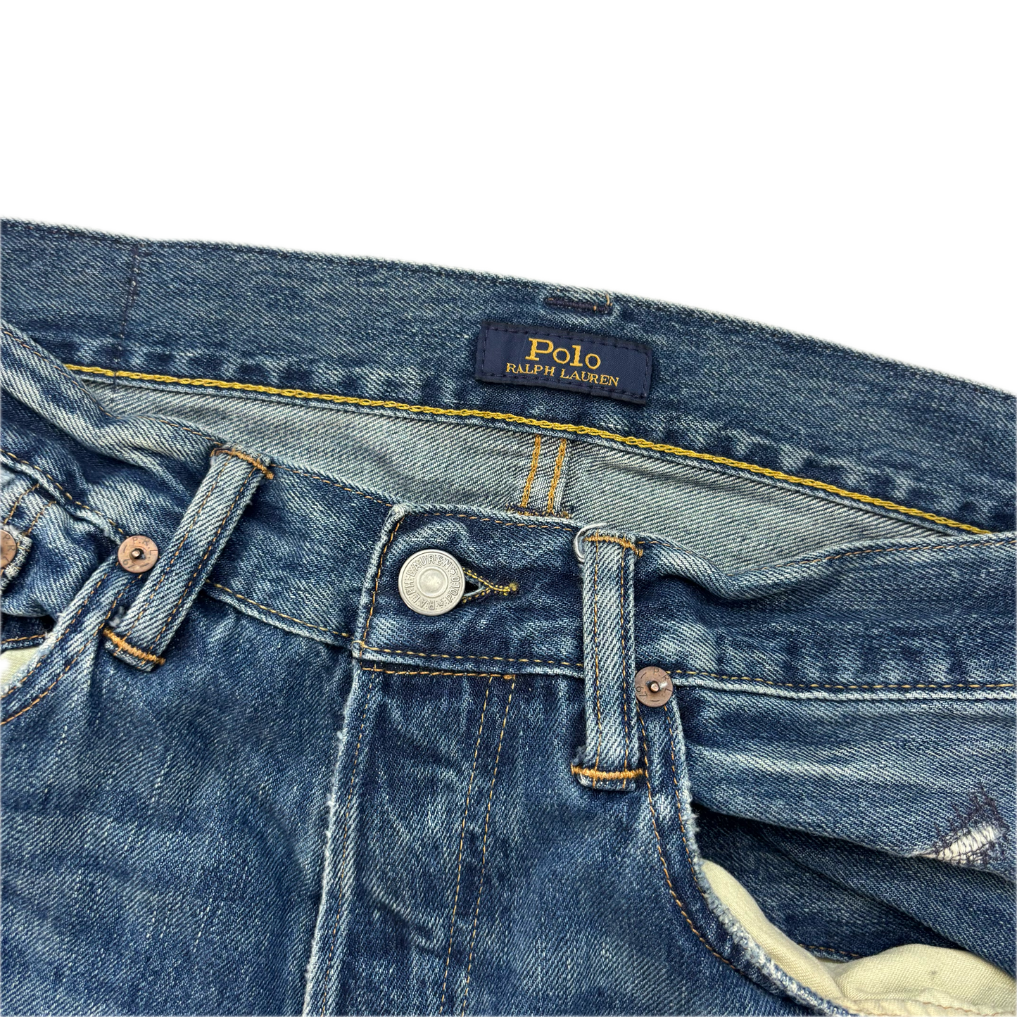 Polo Ralph Lauren Sullivan Slim Jeans Mountain Expedition Patch Distressed - 31x32