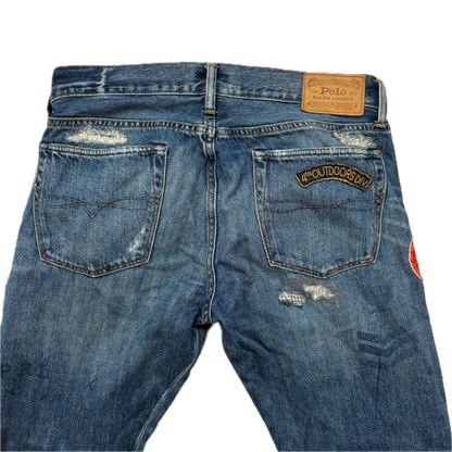 Polo Ralph Lauren Sullivan Slim Jeans Mountain Expedition Patch Distressed - 31x32