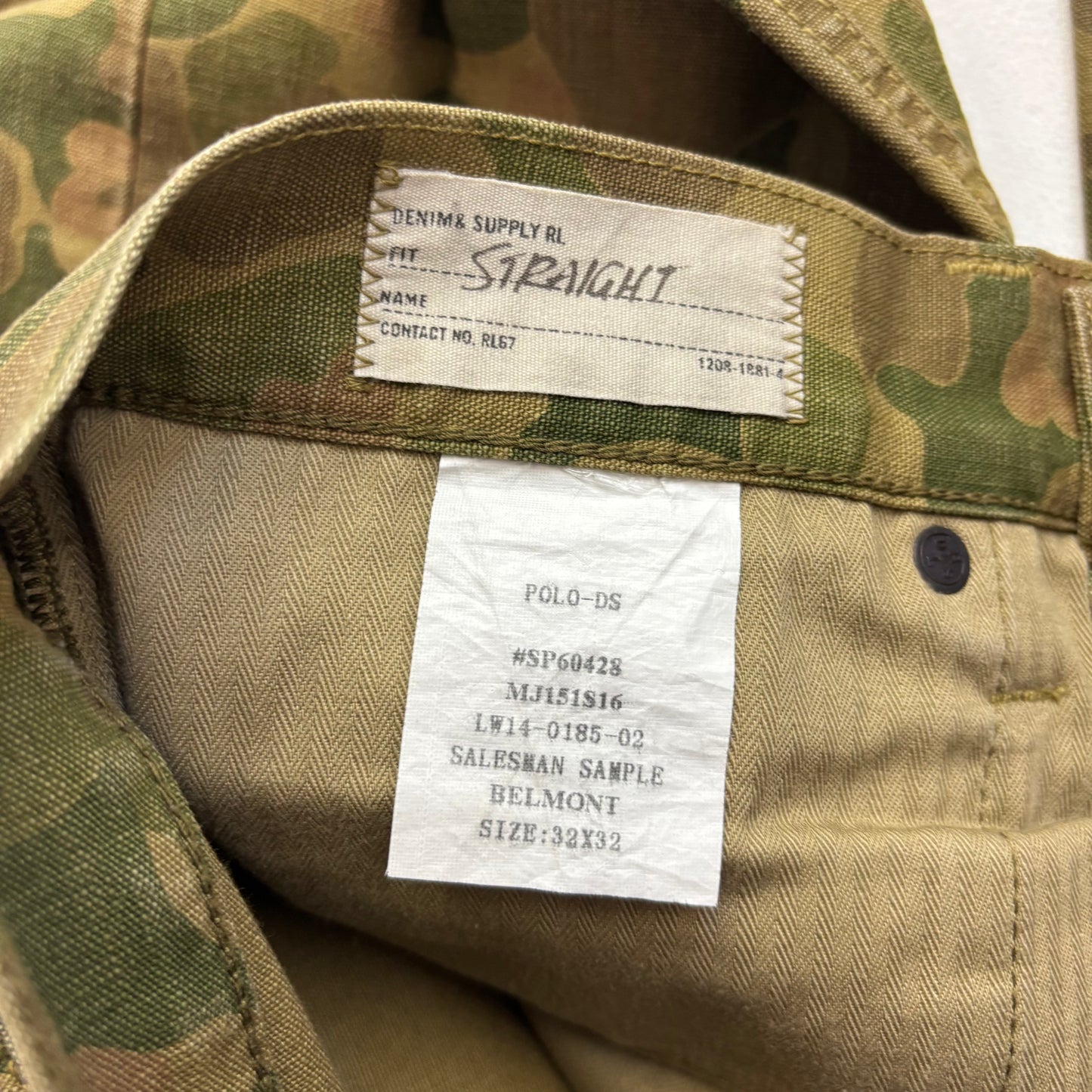 Denim & Supply Ralph Lauren Frogskin Camo Straight Jeans (Sample) - 32x32 (35x32)