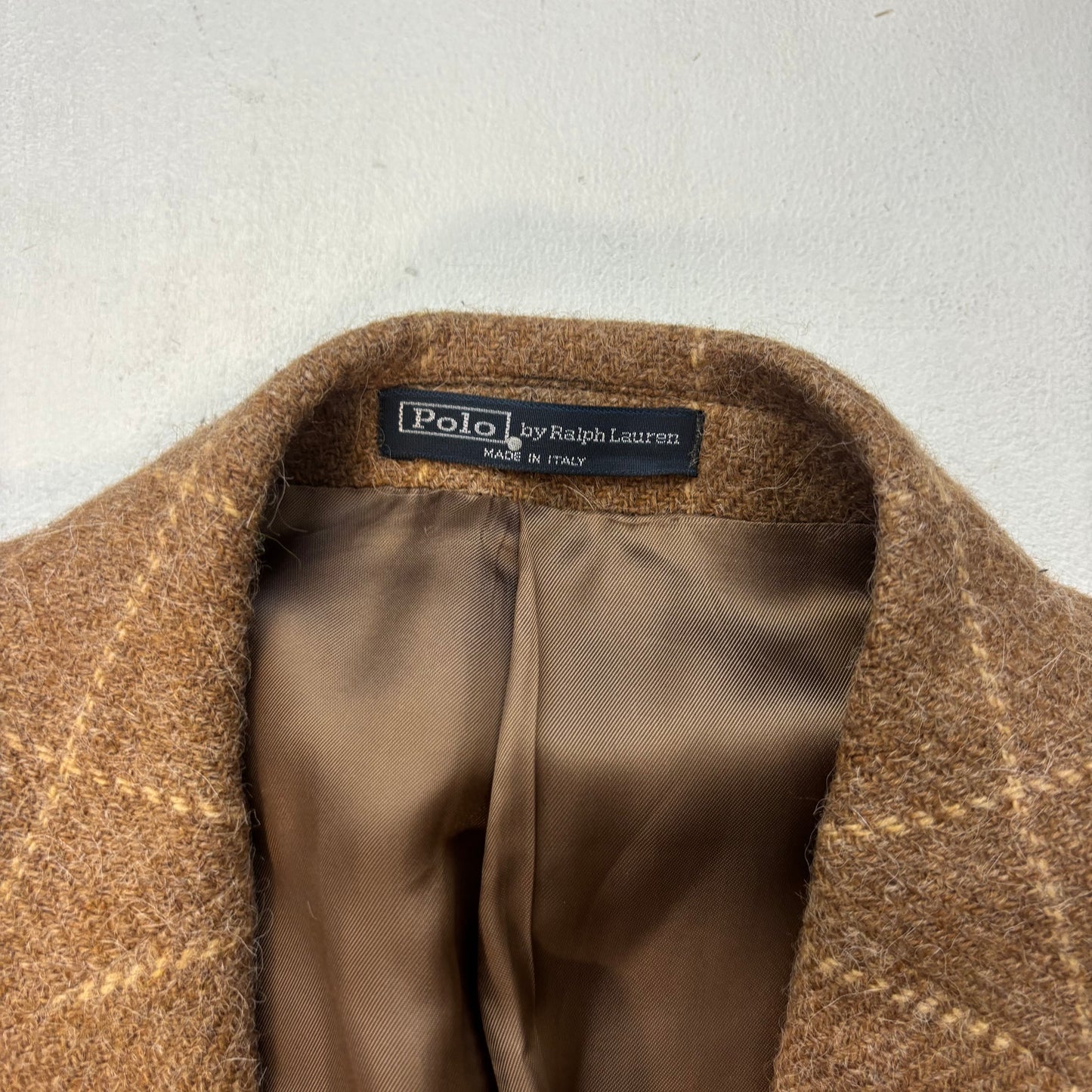 Polo Ralph Lauren Brown Tweed Hacking Bradford Blazer Windowpane (Wool Alpaca) - 38R