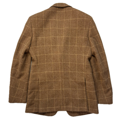 Polo Ralph Lauren Brown Tweed Hacking Bradford Blazer Windowpane (Wool Alpaca) - 38R