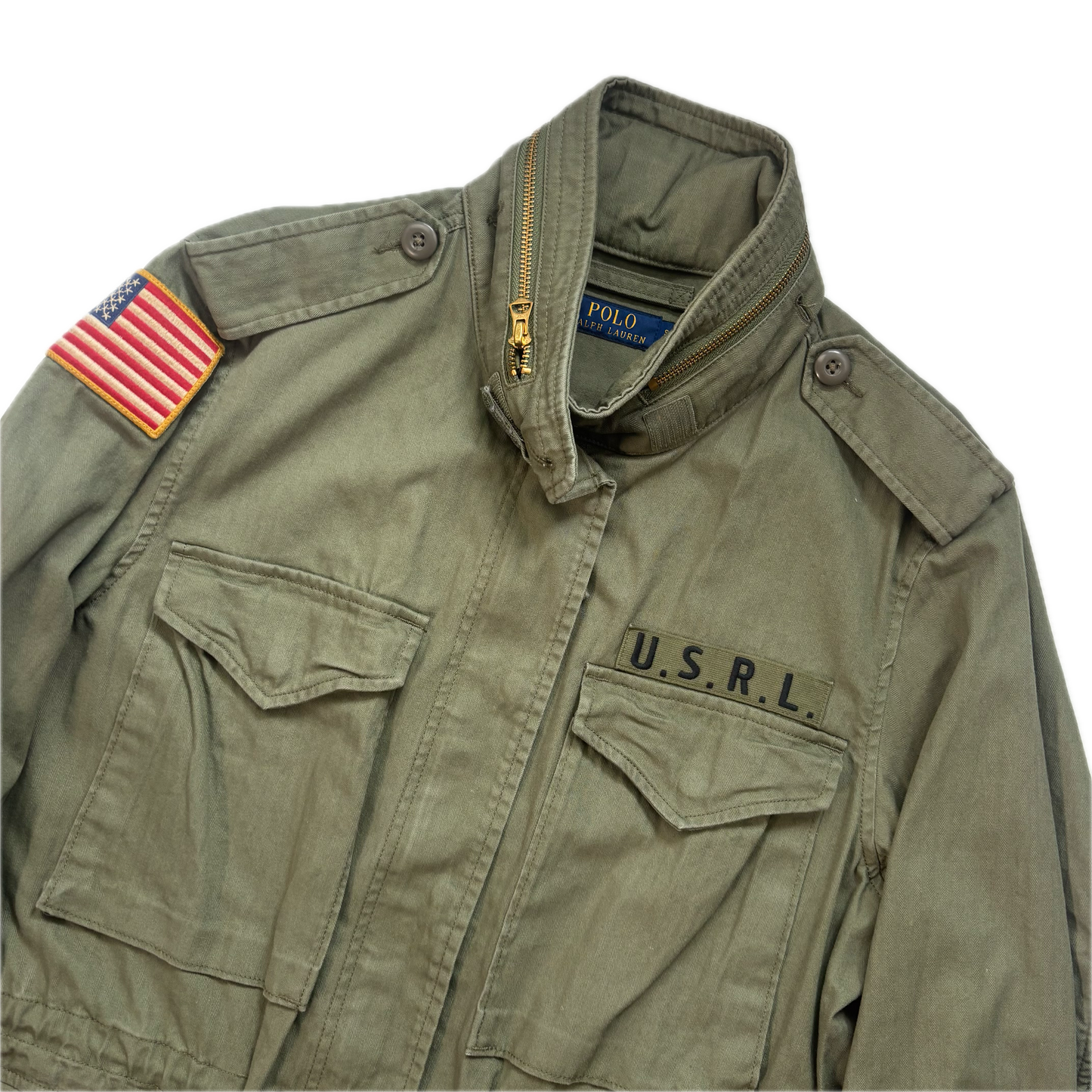 Polo Ralph Lauren Green Field Jacket Army Military - S