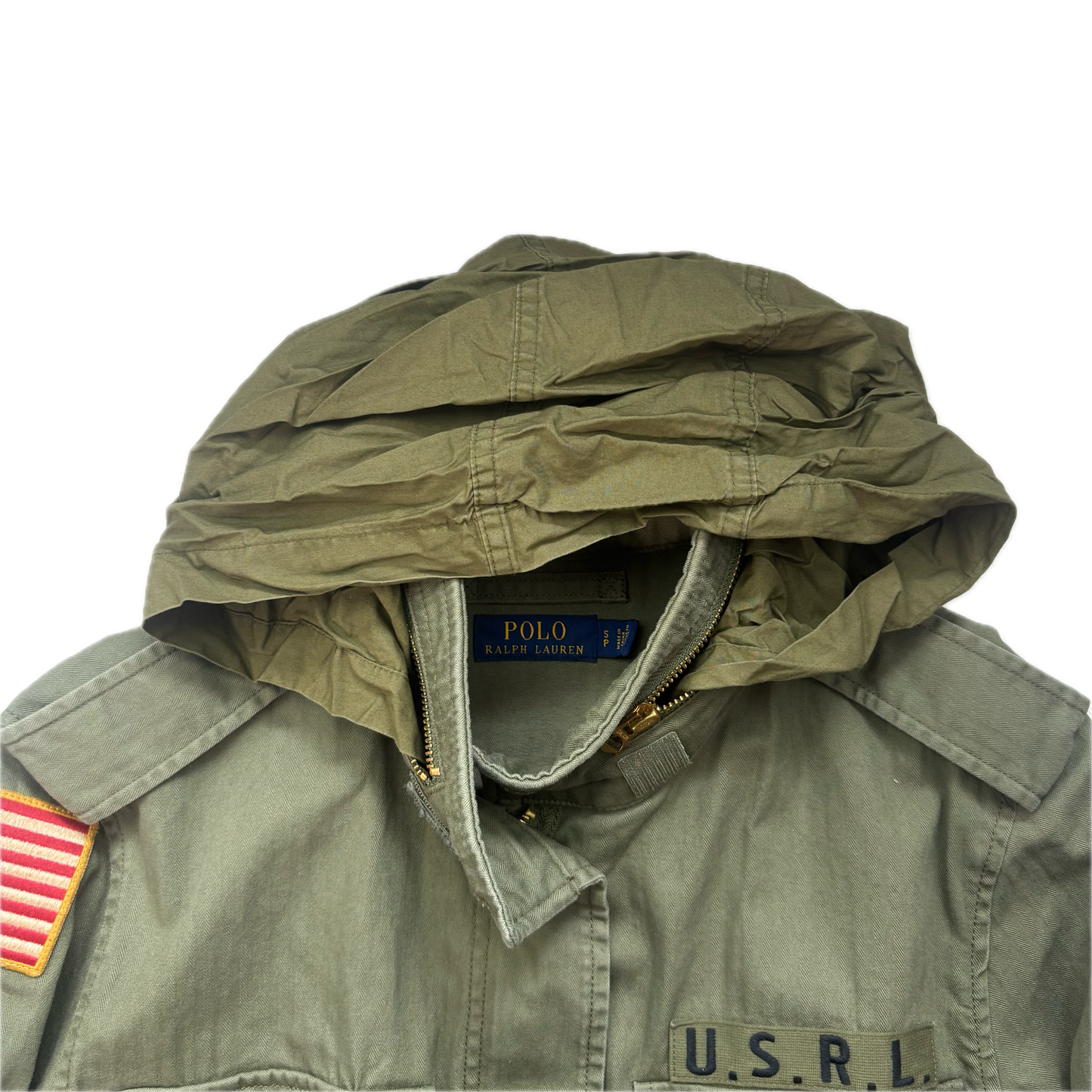 Polo Ralph Lauren Green Field Jacket Army Military - S