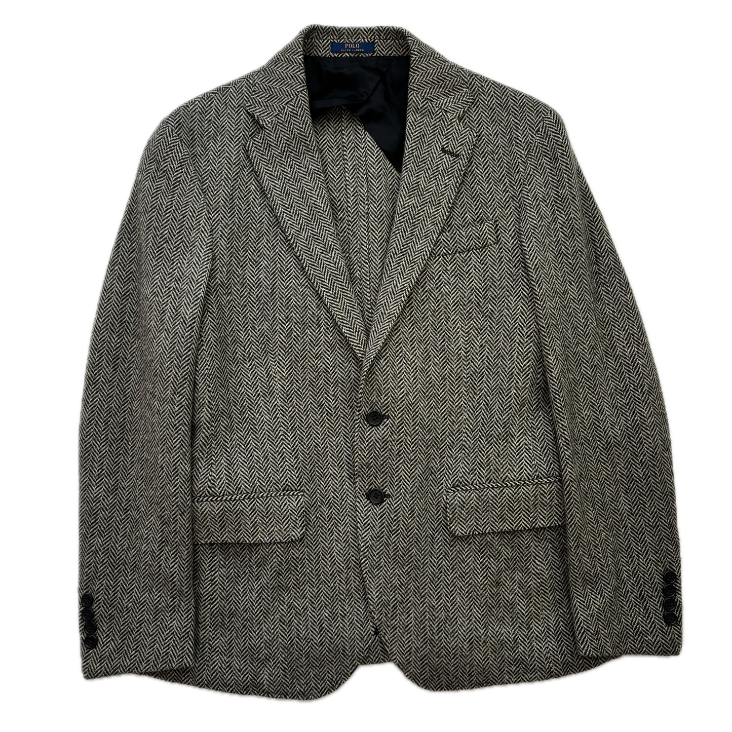 Polo Ralph Lauren Grey Herringbone Blazer Sports Coat (Wool Nylon) - 38S