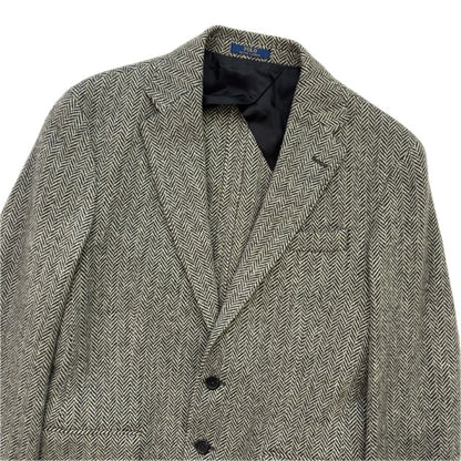 Polo Ralph Lauren Grey Herringbone Blazer Sports Coat (Wool Nylon) - 38S