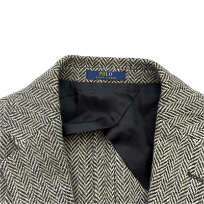 Polo Ralph Lauren Grey Herringbone Blazer Sports Coat (Wool Nylon) - 38S