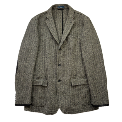 Polo Ralph Lauren Grey Herringbone Half Norfolk Blazer (Wool) - 44L