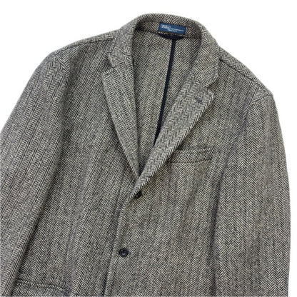 Polo Ralph Lauren Grey Herringbone Half Norfolk Blazer (Wool) - 44L