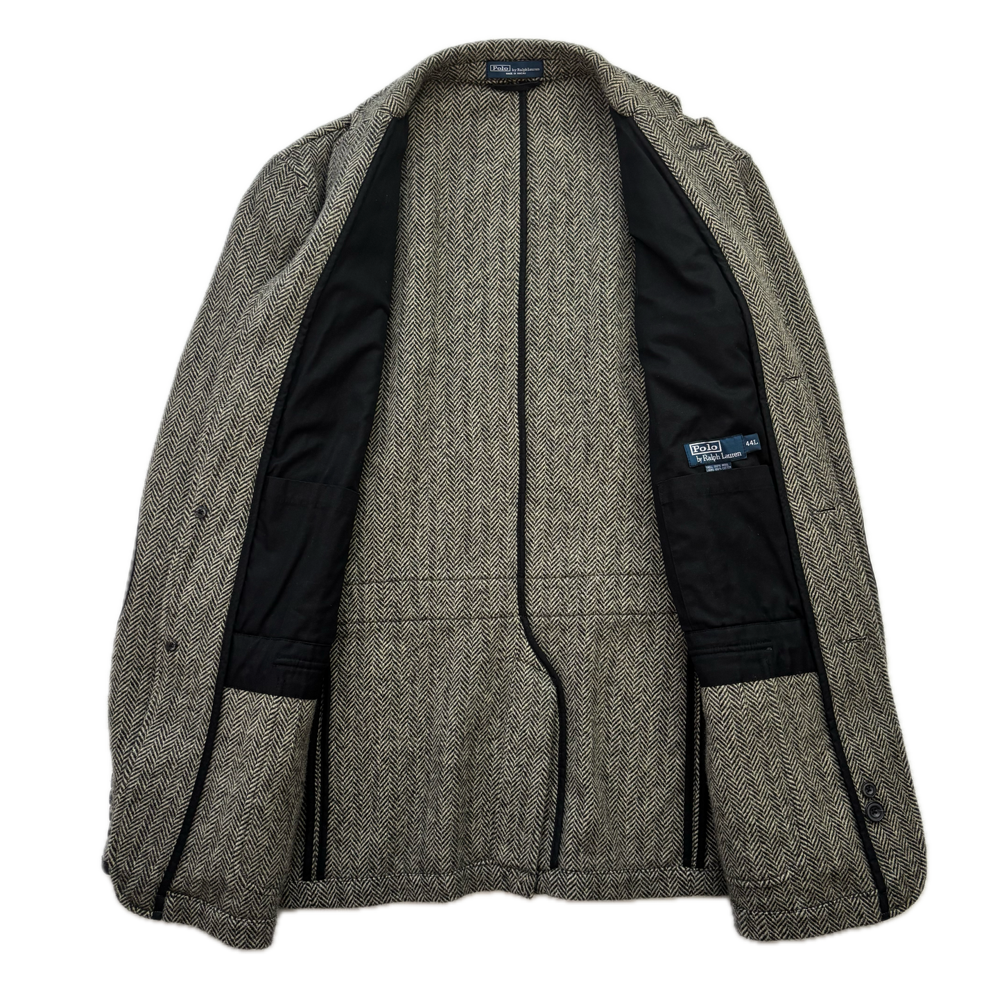 Polo Ralph Lauren Grey Herringbone Half Norfolk Blazer (Wool) - 44L