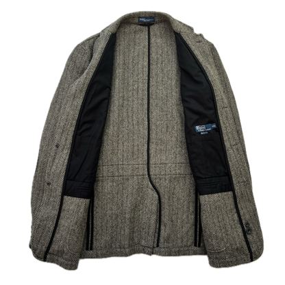 Polo Ralph Lauren Grey Herringbone Half Norfolk Blazer (Wool) - 44L