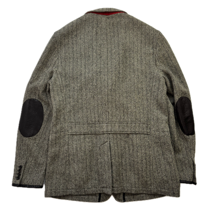 Polo Ralph Lauren Grey Herringbone Half Norfolk Blazer (Wool) - 44L
