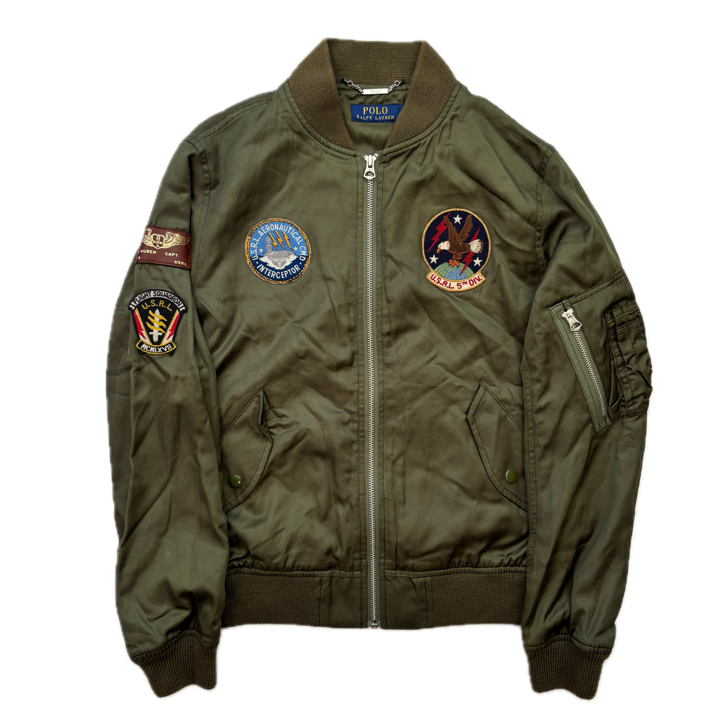 Polo Ralph Lauren Military Bomber Jacket Embroidered Eagle - S