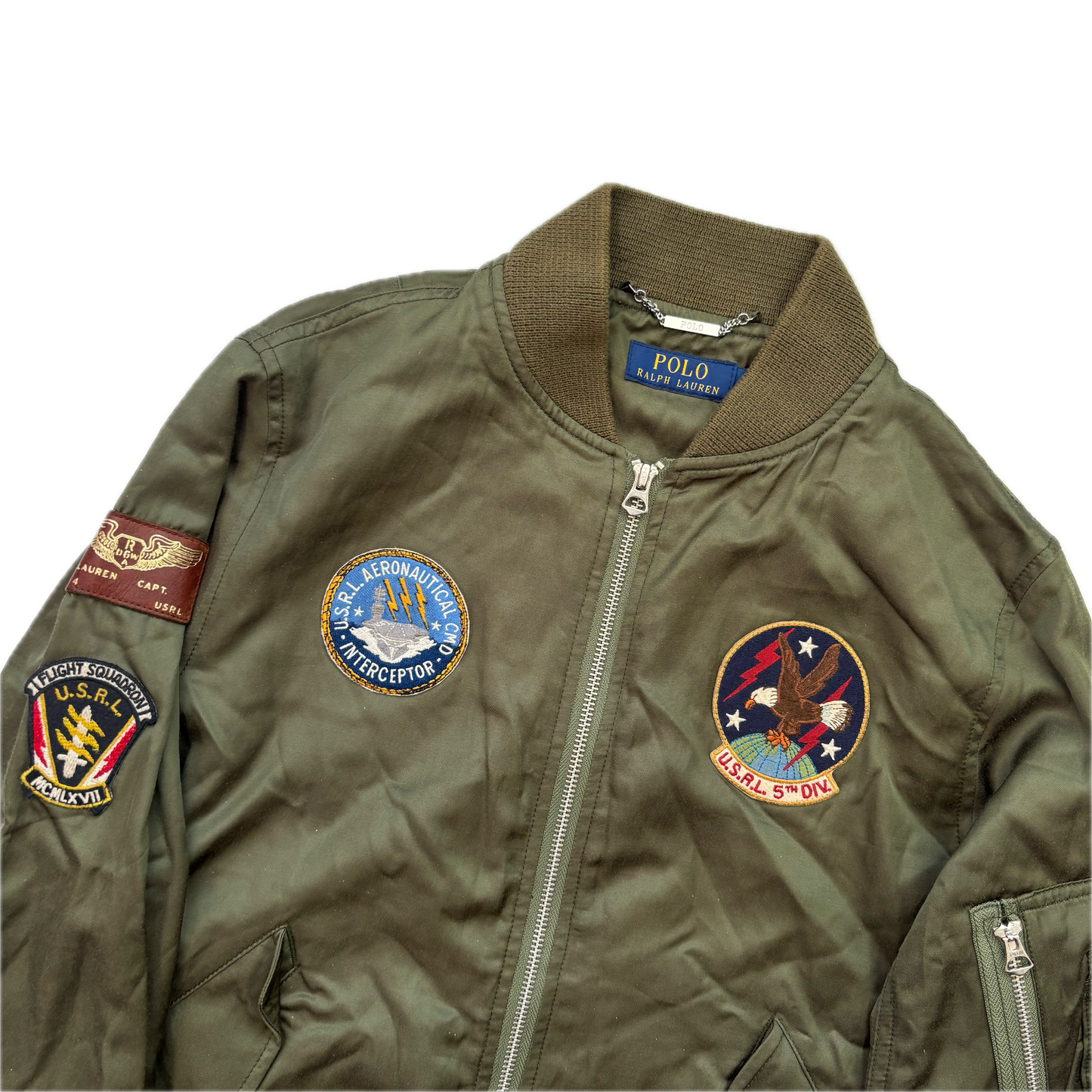 Polo Ralph Lauren Military Bomber Jacket Embroidered Eagle - S
