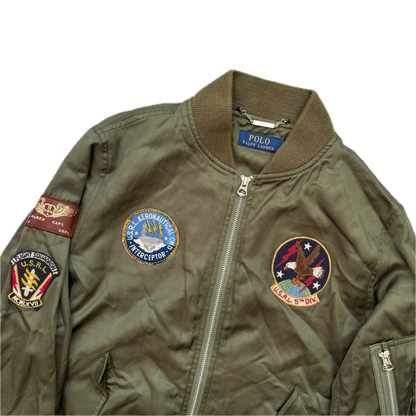 Polo Ralph Lauren Military Bomber Jacket Embroidered Eagle - S