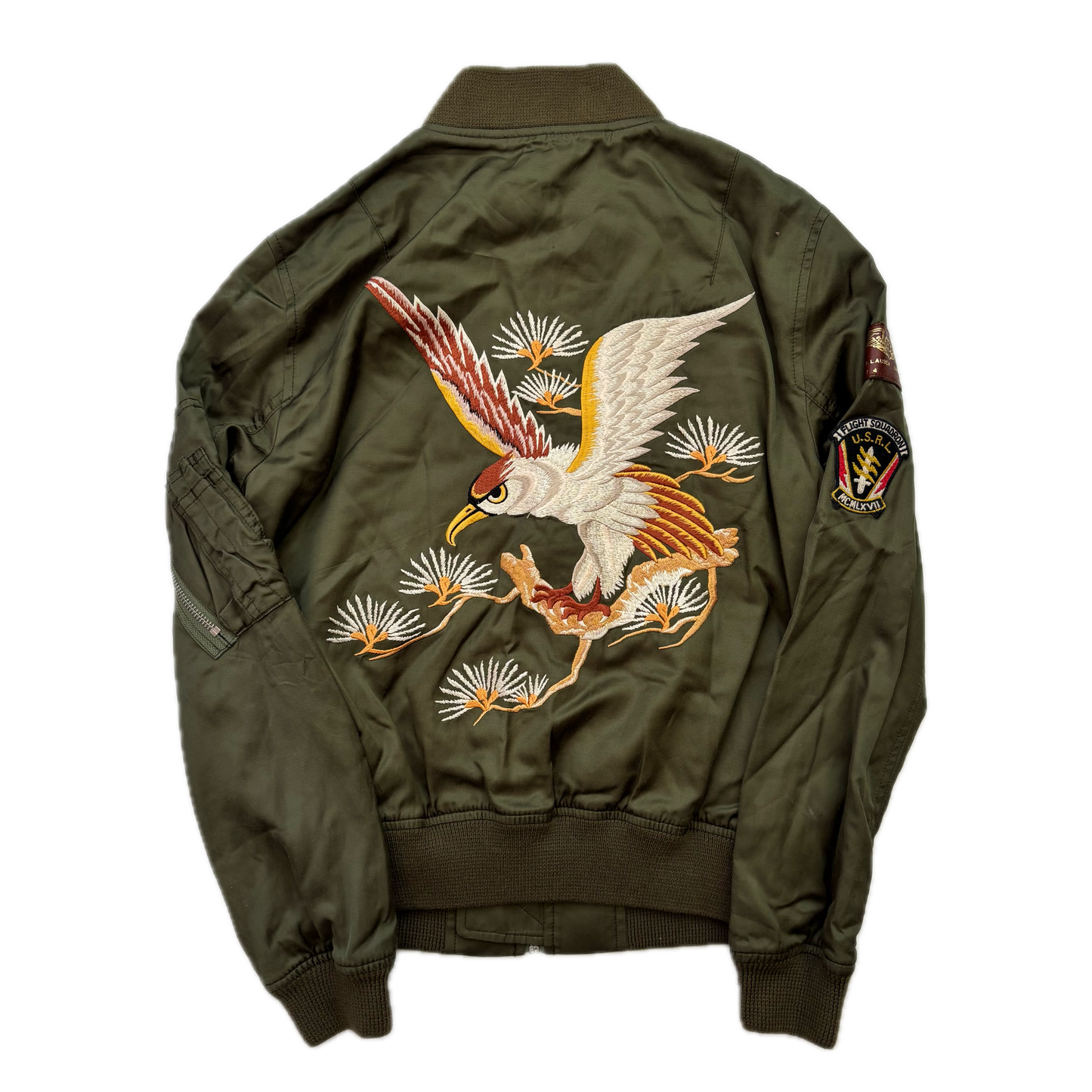 Polo Ralph Lauren Military Bomber Jacket Embroidered Eagle - S