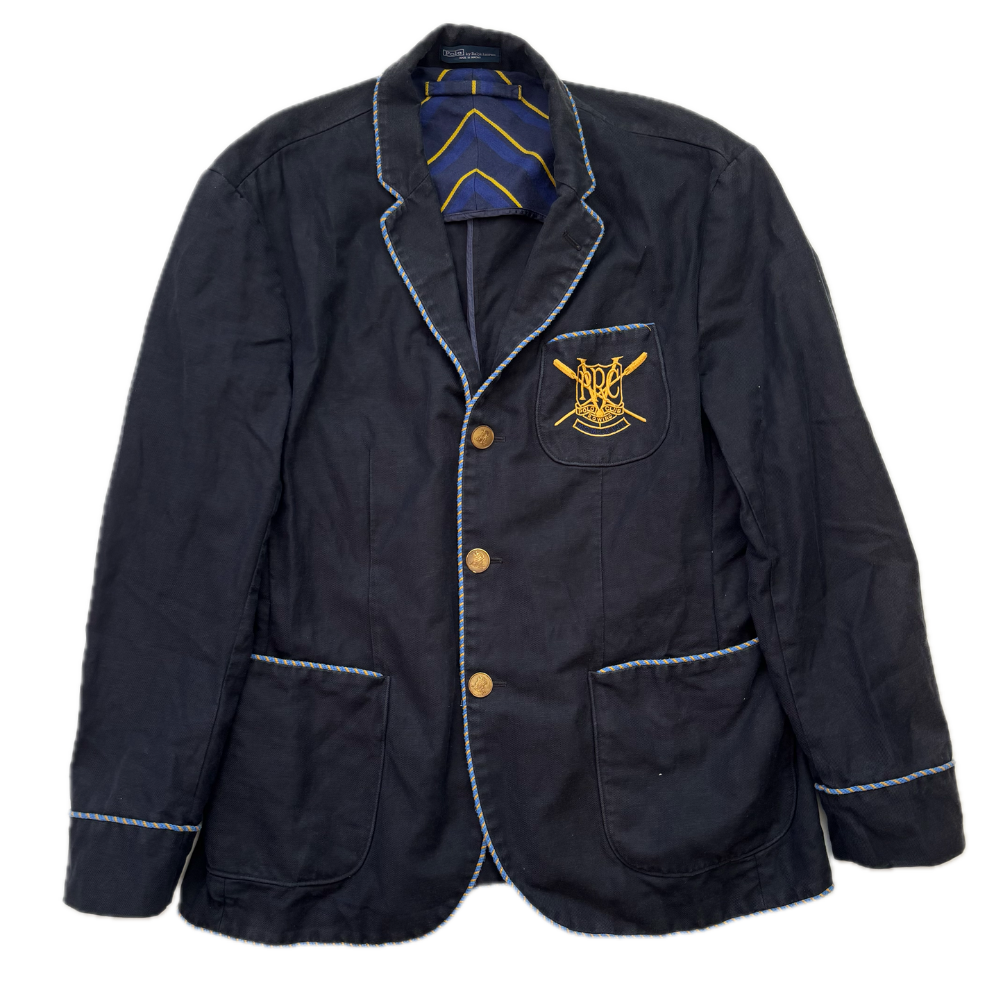 Polo Ralph Lauren Navy Rowing Crest Sports Jacket Blazer - 44R