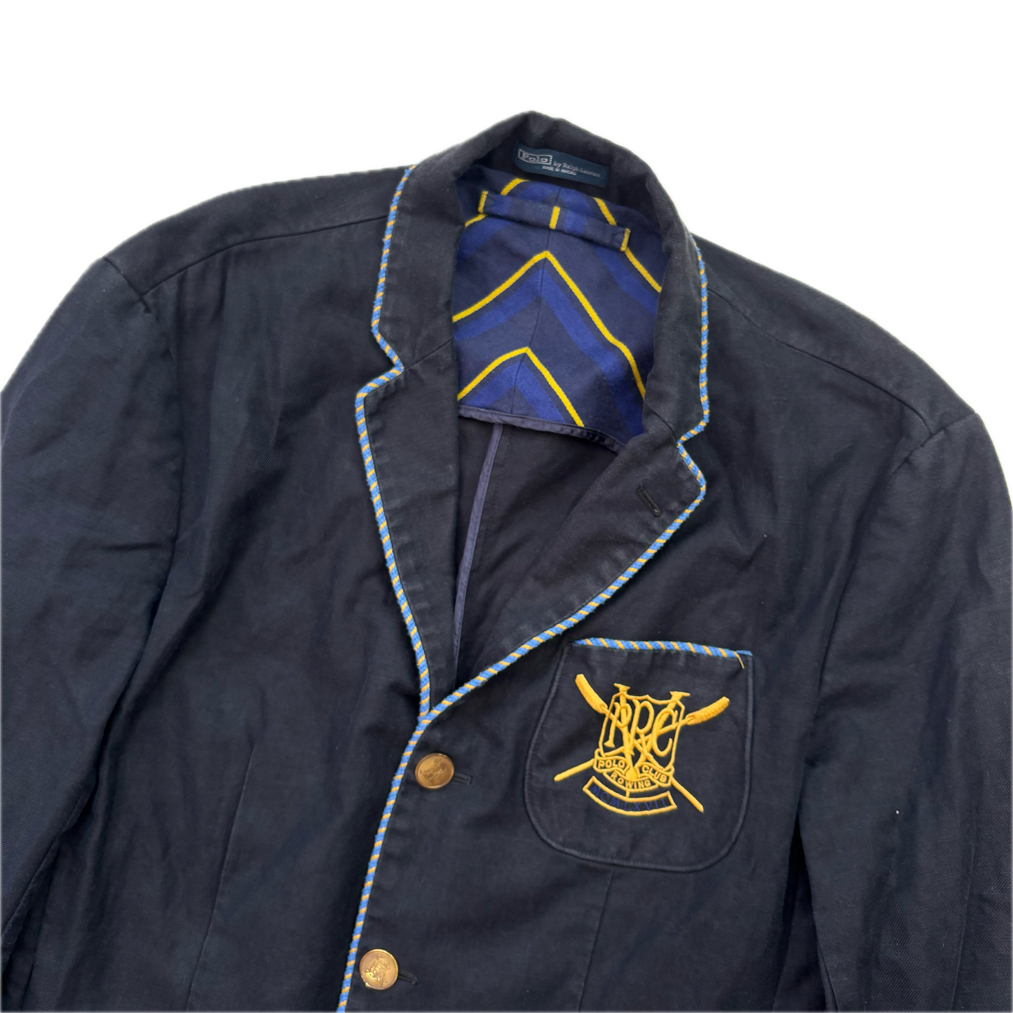 Polo Ralph Lauren Navy Rowing Crest Sports Jacket Blazer - 44R