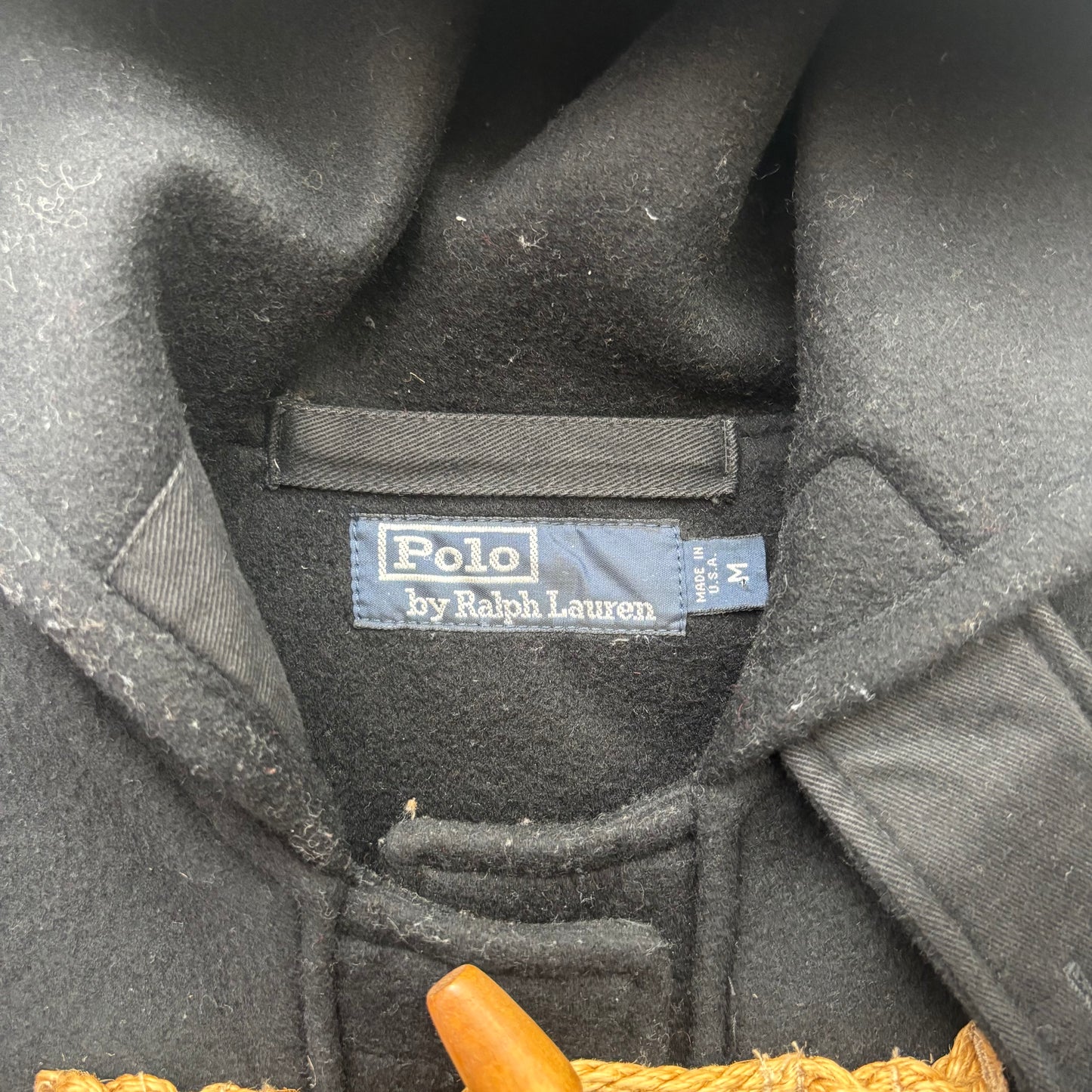 Polo Ralph Lauren Black Duffle Coat 80’s USA (Wool) - M