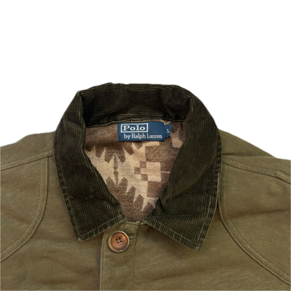 Polo Ralph Lauren Green Utility Jacket Mountain Expedition Aztec Lined - L