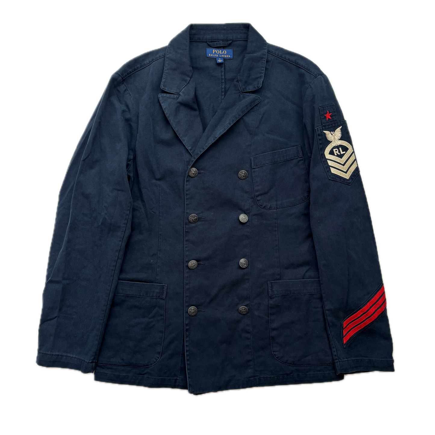 Polo Ralph Lauren Navy Military Double Breast Blazer Admiral’s Jacket - M