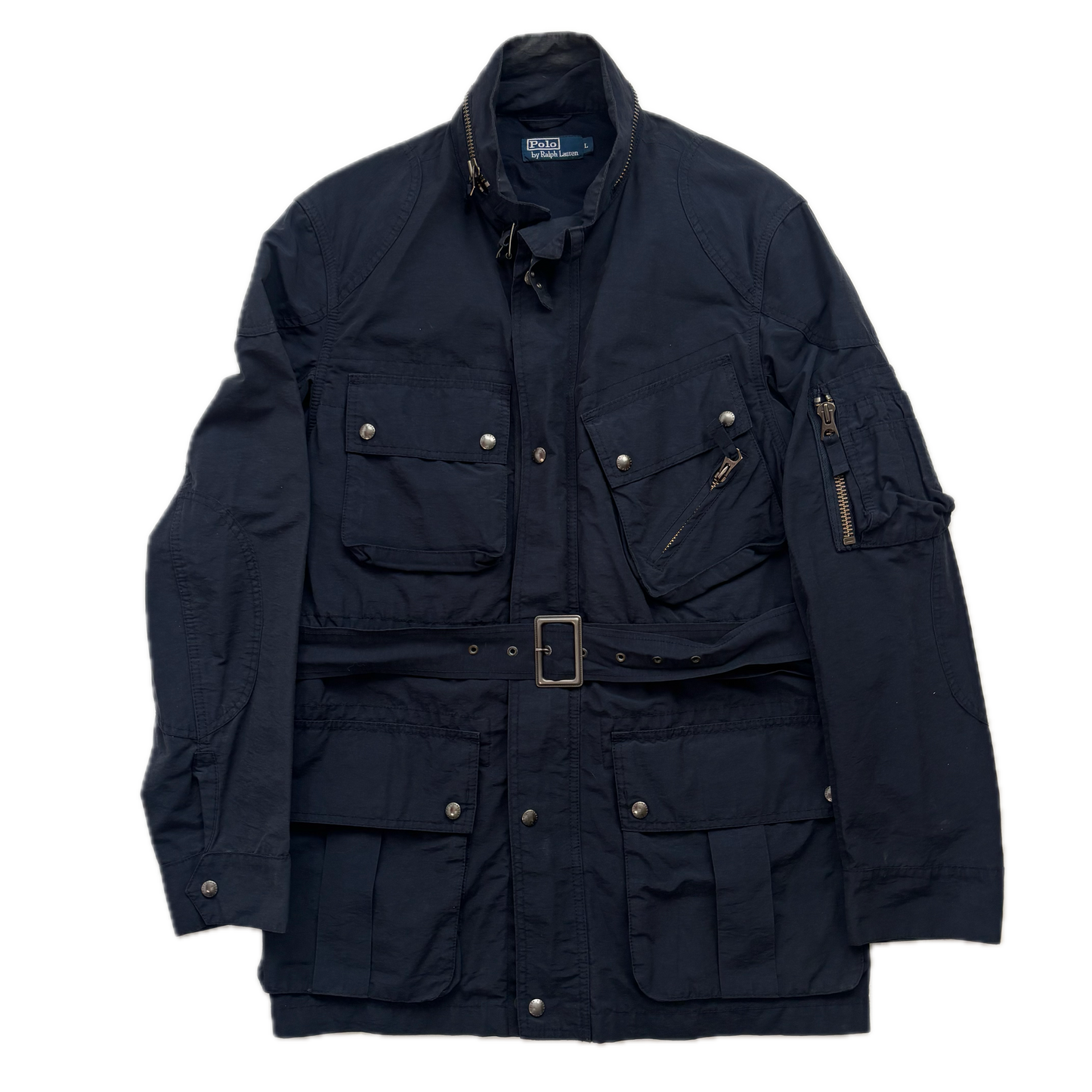 Polo Ralph Lauren Navy Belted Utility Safari Jacket - L