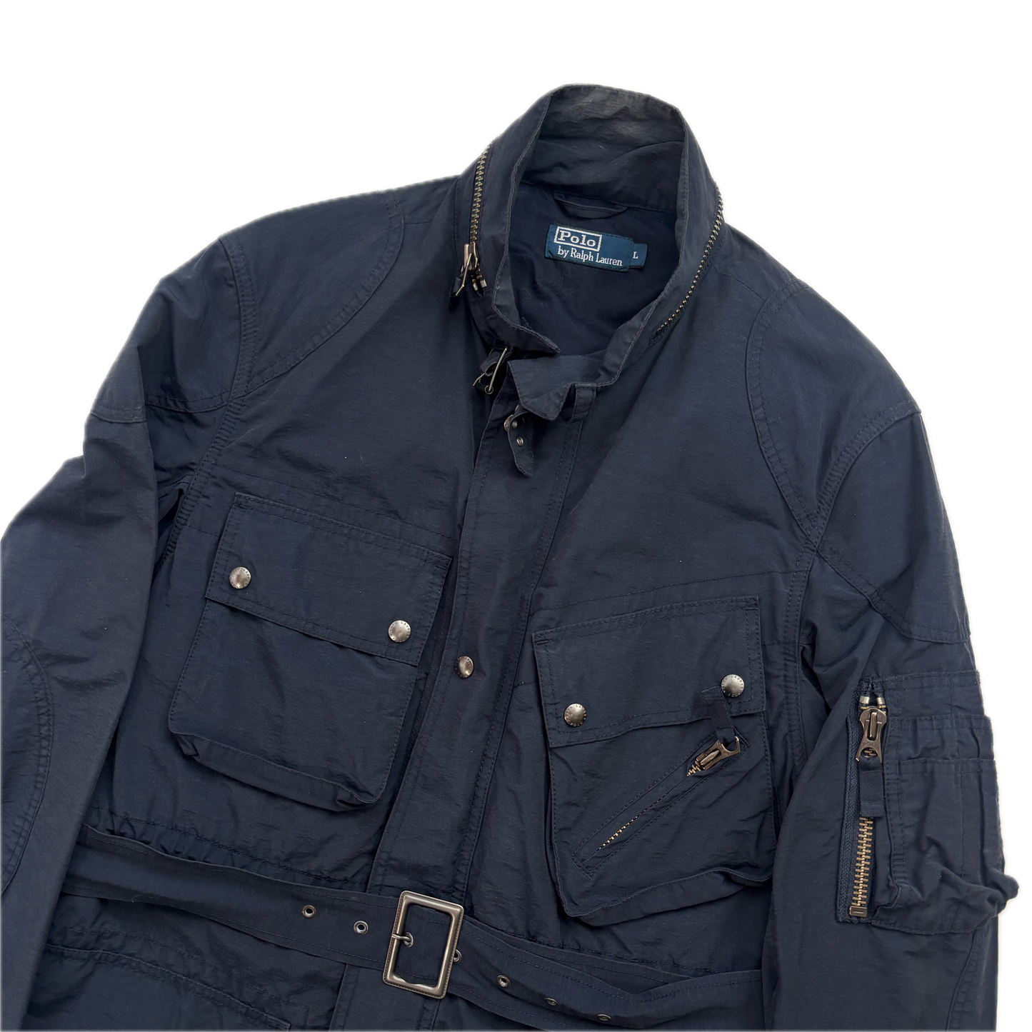 Polo Ralph Lauren Navy Belted Utility Safari Jacket - L