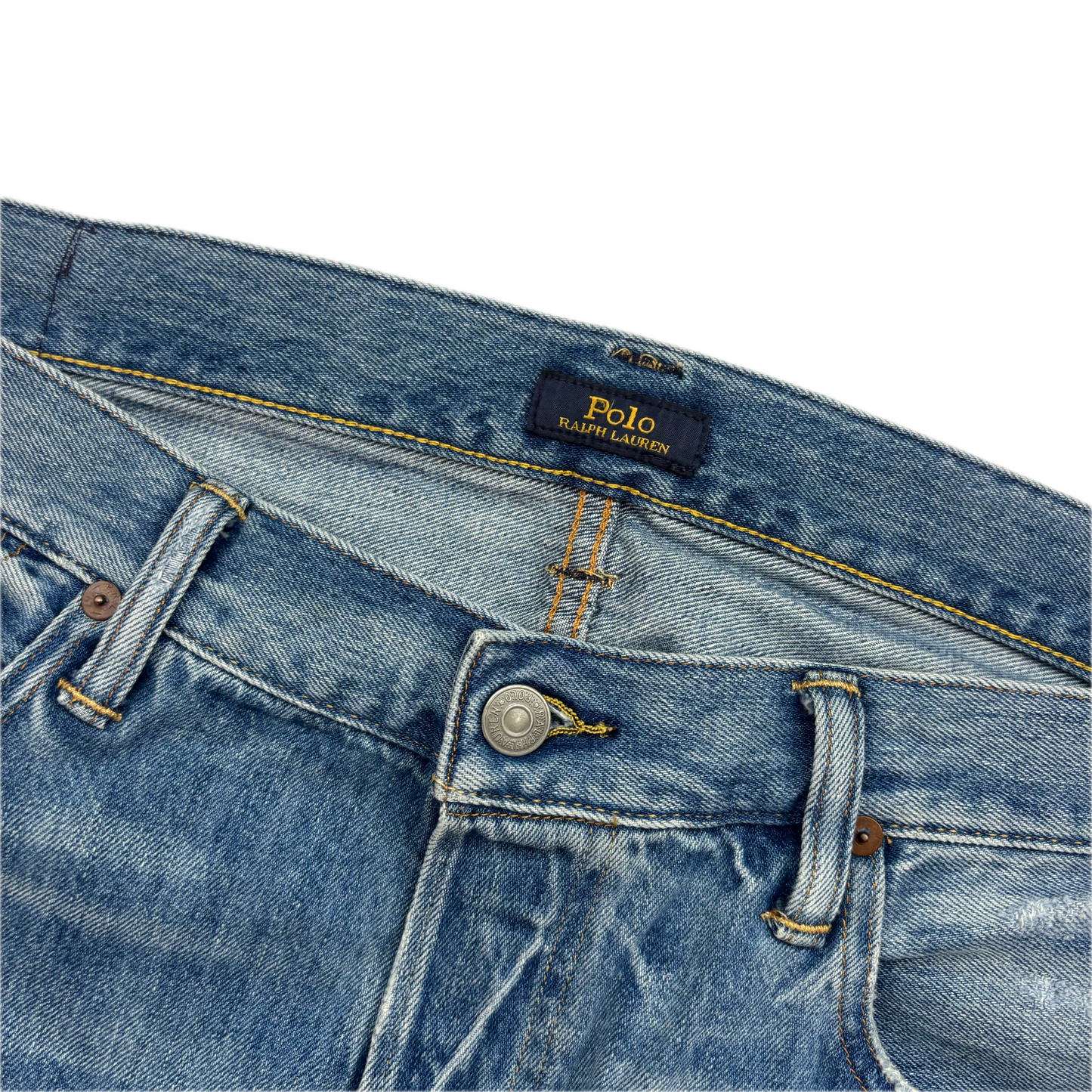 Polo Ralph Lauren Sullivan Slim Jeans Camo Patchwork Distressed - 36x32