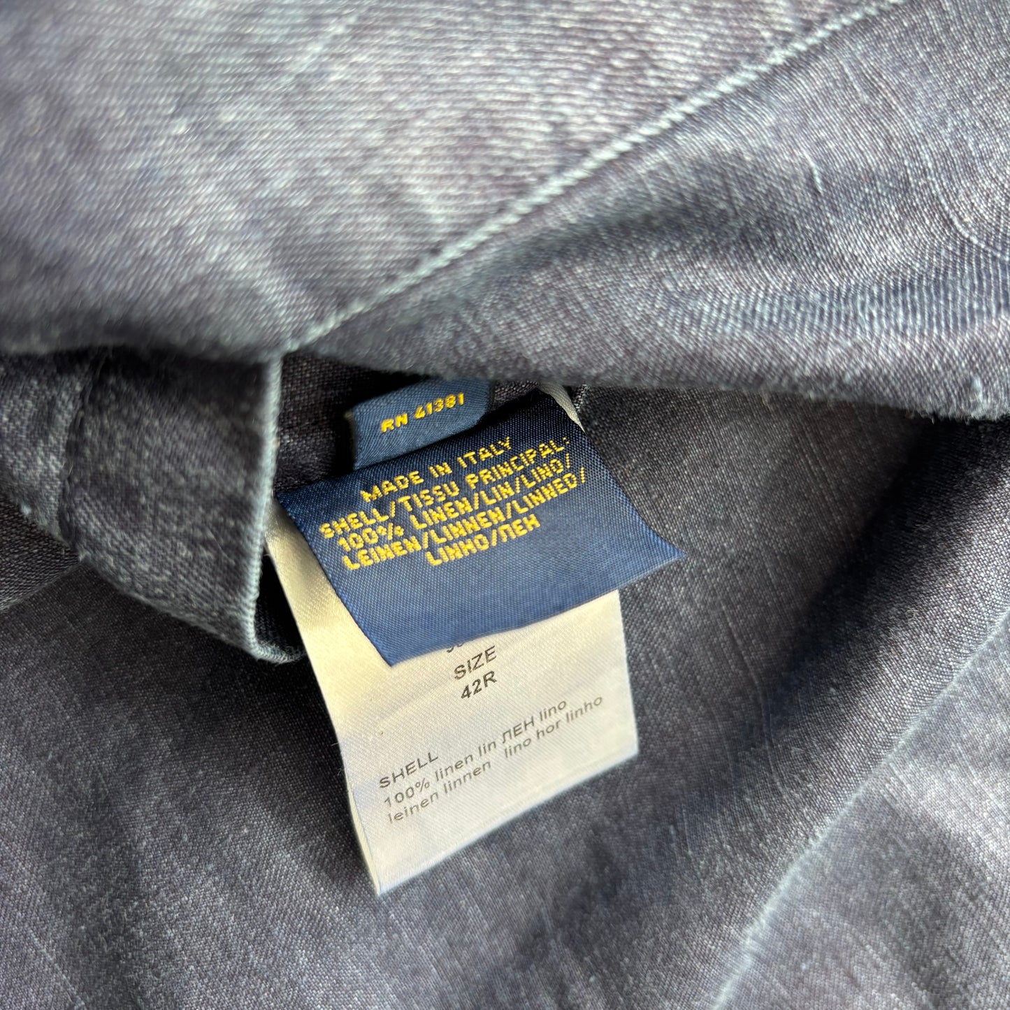 Polo Ralph Lauren Indigo Unconstructed Workwear Blazer (Linen) - 42R