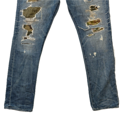 Polo Ralph Lauren Sullivan Slim Jeans Camo Patchwork Distressed - 34x32