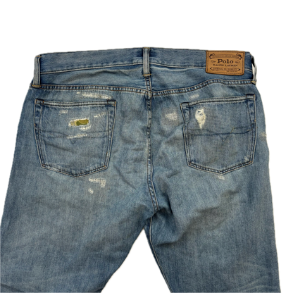 Polo Ralph Lauren Sullivan Slim Jeans Camo Patchwork Distressed - 34x32