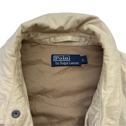 Polo Ralph Lauren Beige Aviator Bomber Jacket Cropped - L