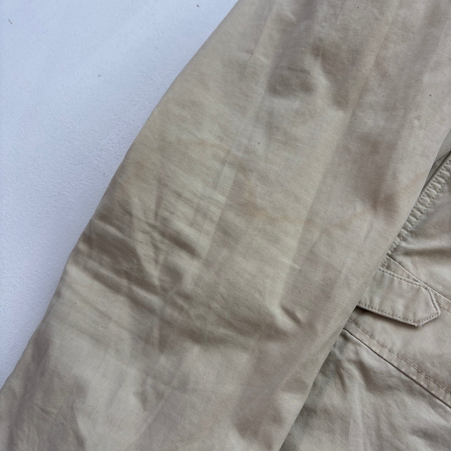 Polo Ralph Lauren Beige Aviator Bomber Jacket Cropped - L