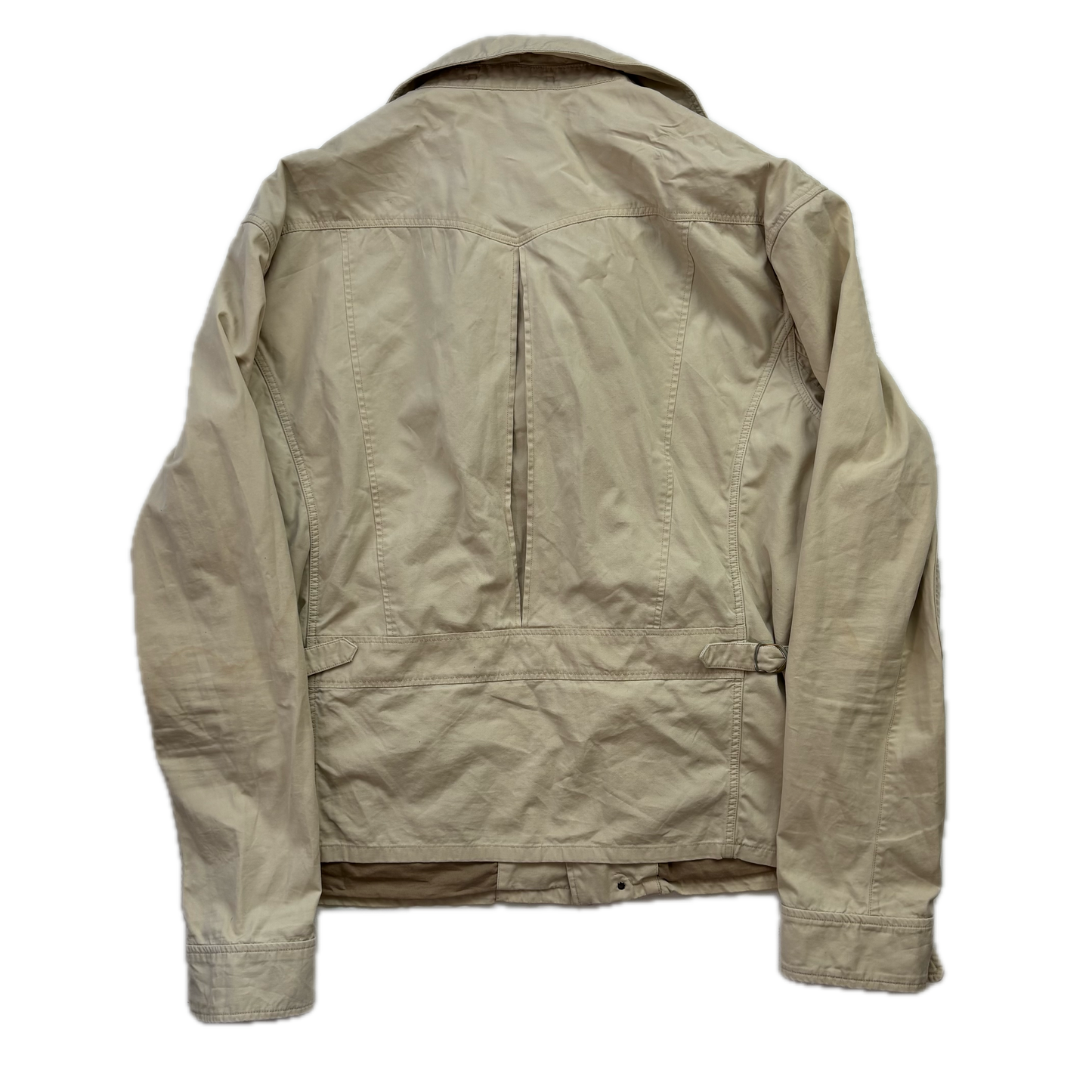 Polo Ralph Lauren Beige Aviator Bomber Jacket Cropped - L